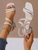 Geeyea A Pair Of Women's Sandals, Low-Heeled, Comfortable, Perfect For The Beach, Prom, Parties, Or Valentine's Day Gift. Local Warehouse For Fast Shipping.
